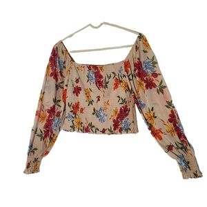 Floral off the shoulder crop top y2k grunge 90s